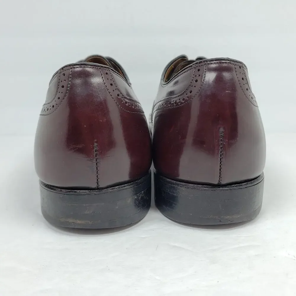 Johnson Murphy Mens Size 11 Optima Burgundy Leather Formal Dress Wingtip Shoes